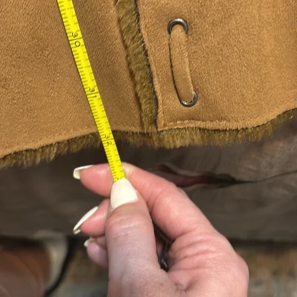 Dennis Basso Coat | Faux Suede Brown Button Up Coat | size 1X - Picture 8 of 8